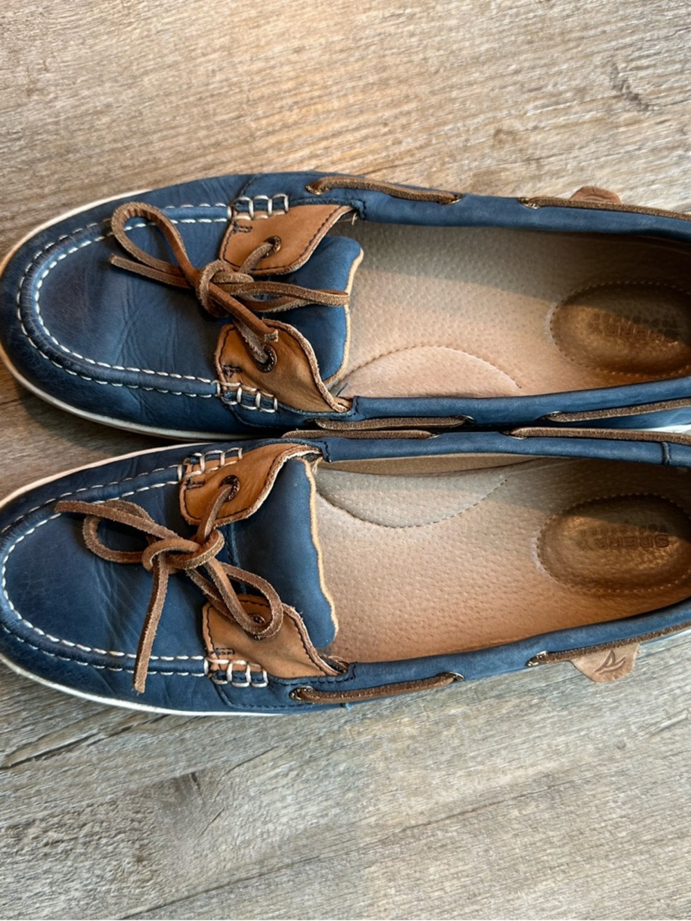 Women’s Navy and Tan Boat Shoes - Comfort Slip-Ons